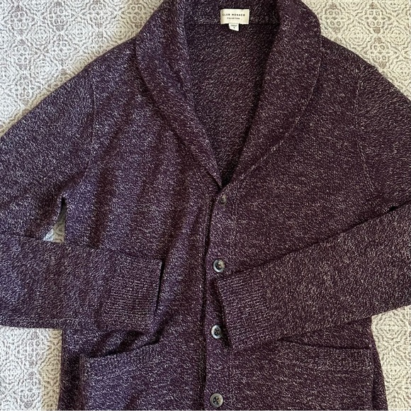 Club Monaco Marled Purple Wool Cardigan Sweater - Picture 2 of 6